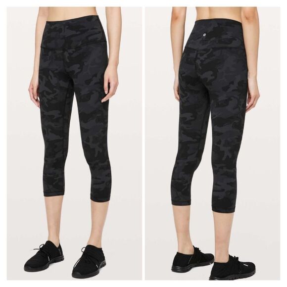 Lululemon Align Crop 21" size 10 NWT Incognito Camo‎ Multi Grey Black - Picture 2 of 5